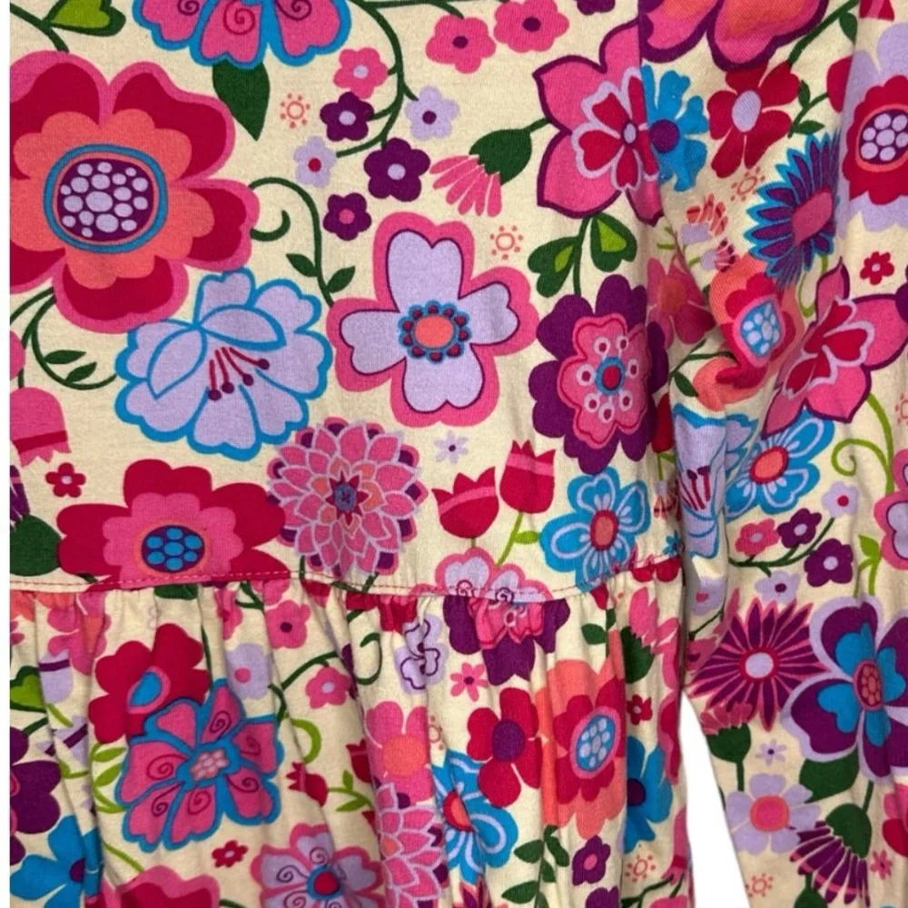 Hanna Andersson Floral Dress Girls Size 140 cm (Size 10)Long Sleeve Knee Length - Picture 5 of 7